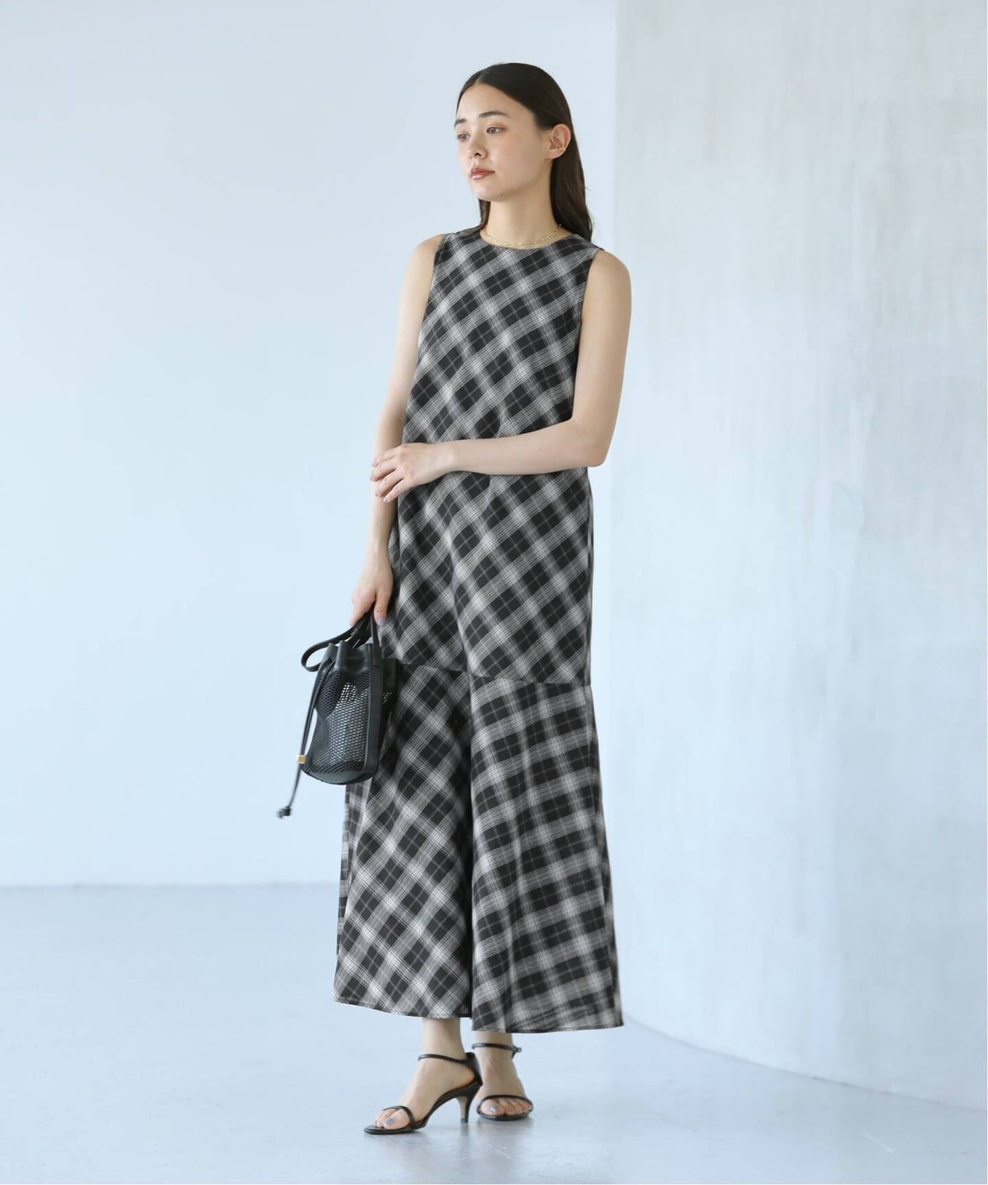 La Totalite 【洗える】チェックアメスリワンピース ラ トータリテ ワンピース・ドレス ワンピース イエロー ブラック