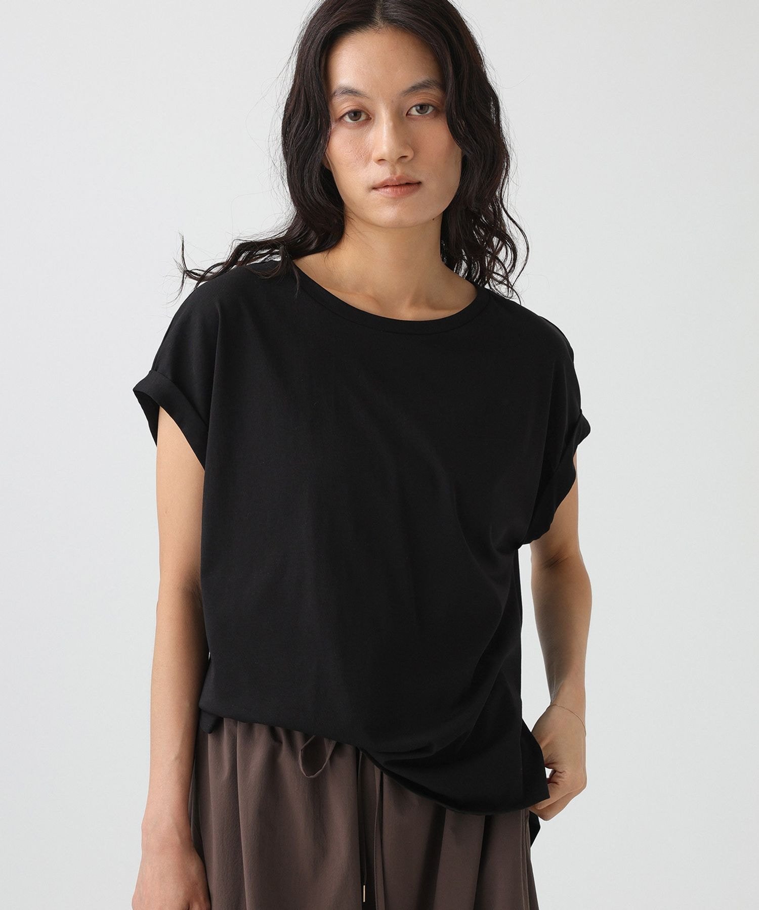 ロールアップTシャツ バビロン トップス カットソー・Tシャツ グレー ブラック ホワイト