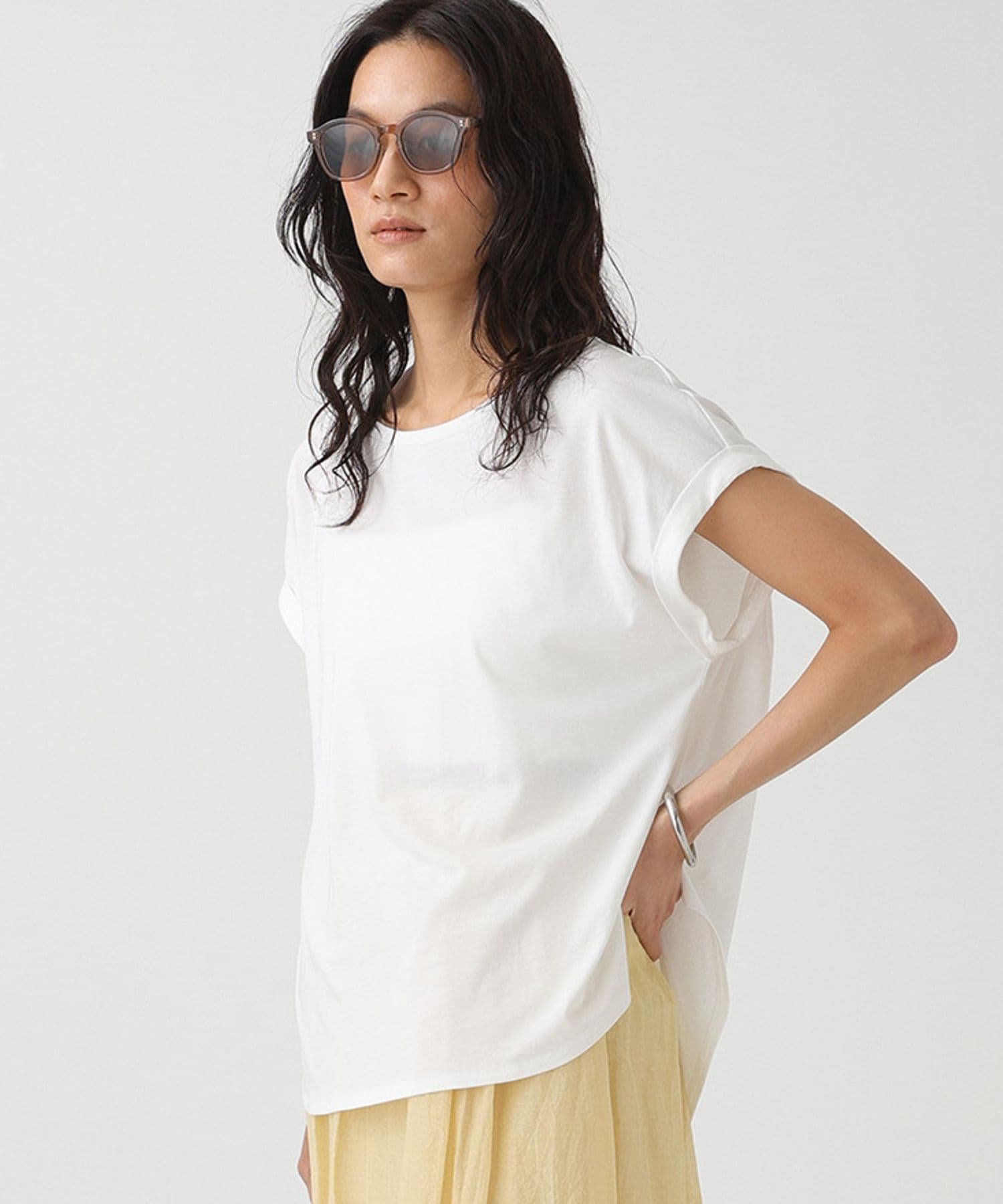 ロールアップTシャツ バビロン トップス カットソー・Tシャツ グレー ブラック ホワイト