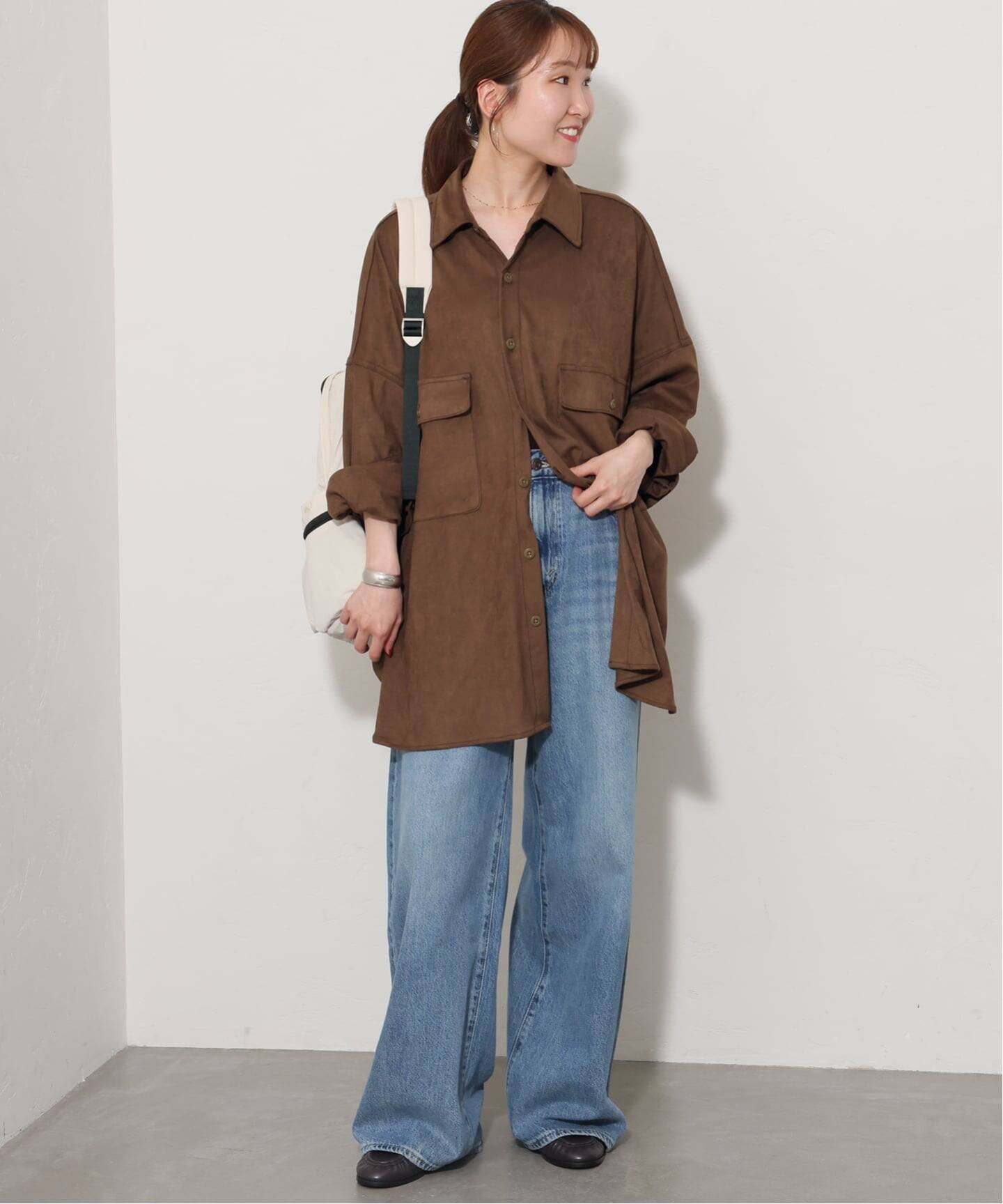 JOURNAL STANDARD relume 《予約》【LANCER/ランサー】フェイクスエードビッグシャツ ジャーナル スタンダード レリューム トップス シャツ・ブラウス ベージュ ブラウン