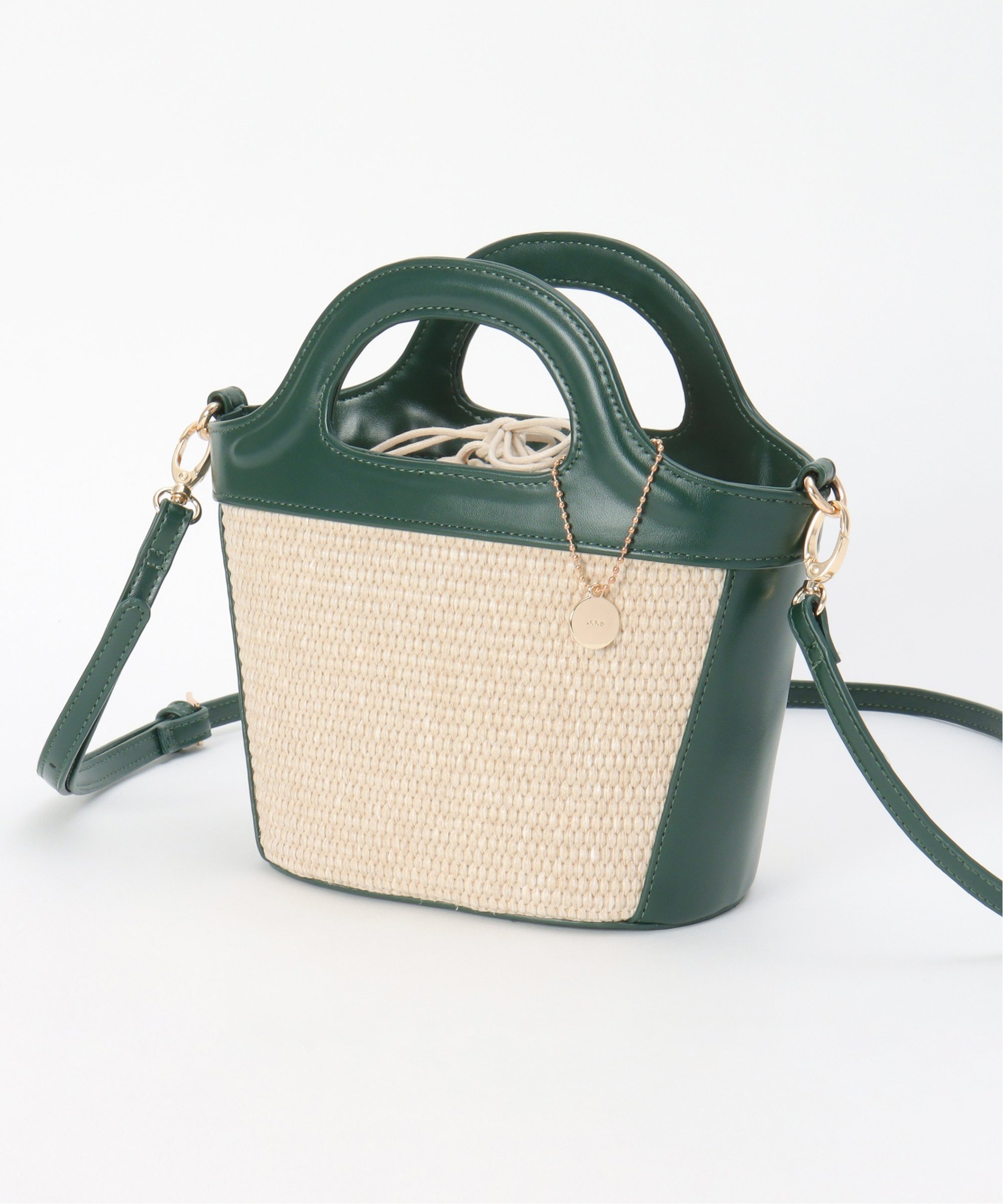 【SALE／30%OFF】ikka PP 2WAYミニバッグ イッカ バッグ その他のバッグ ブラック グリーンのサムネイル