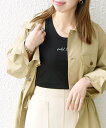 SHIPS any 【SHIPS any別注】PETIT BATEAU:ロゴ タンクトップ 23SS シップス トップス ノースリーブ・タンクトップ ブラック ホワイト