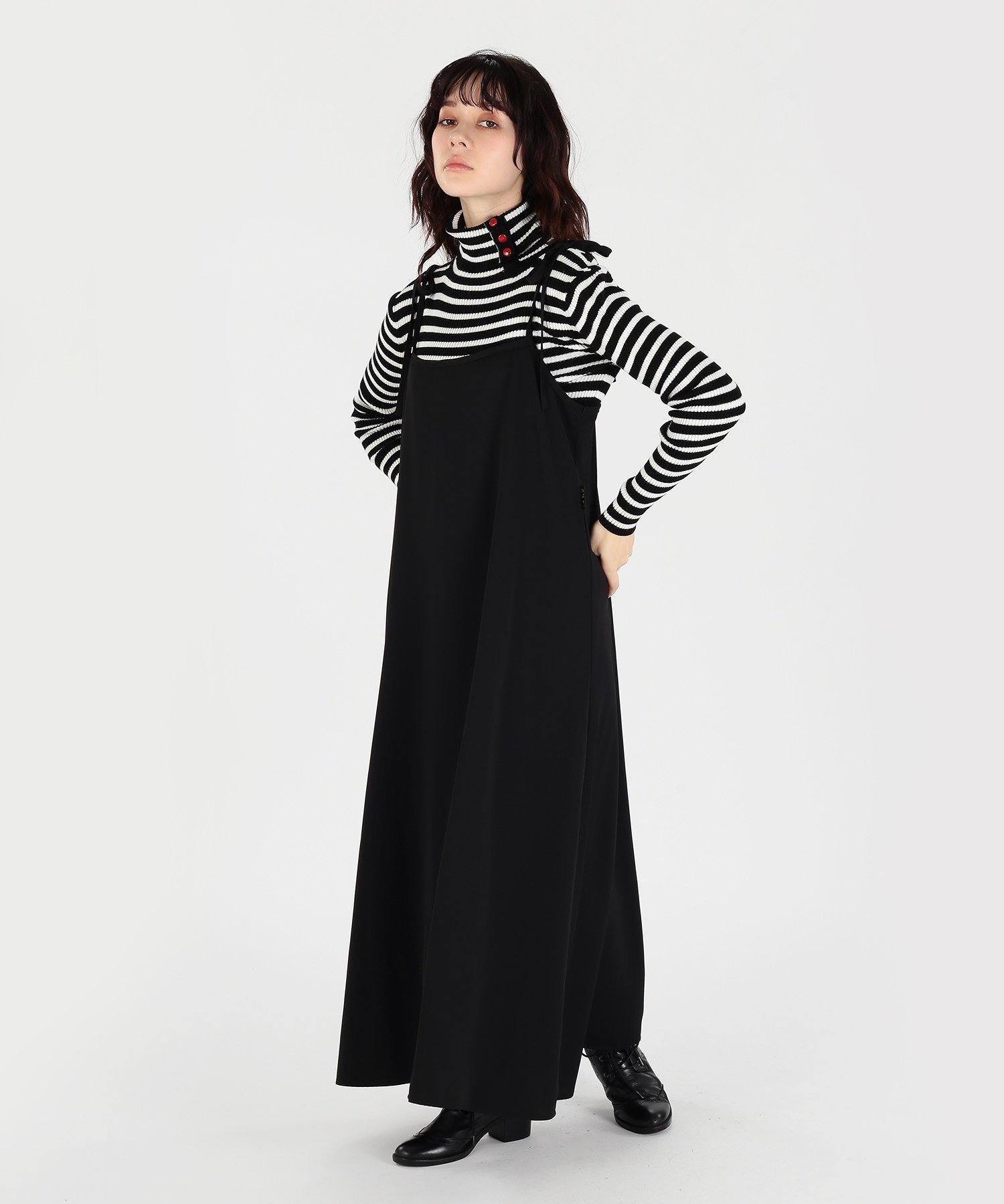 To b. by agnes b. WEB限定 WU91 ROBE Aラインロングキャミドレス アニエスベー ワンピース・ドレス その他のワンピース・ドレス ブラック【送料無料】のサムネイル