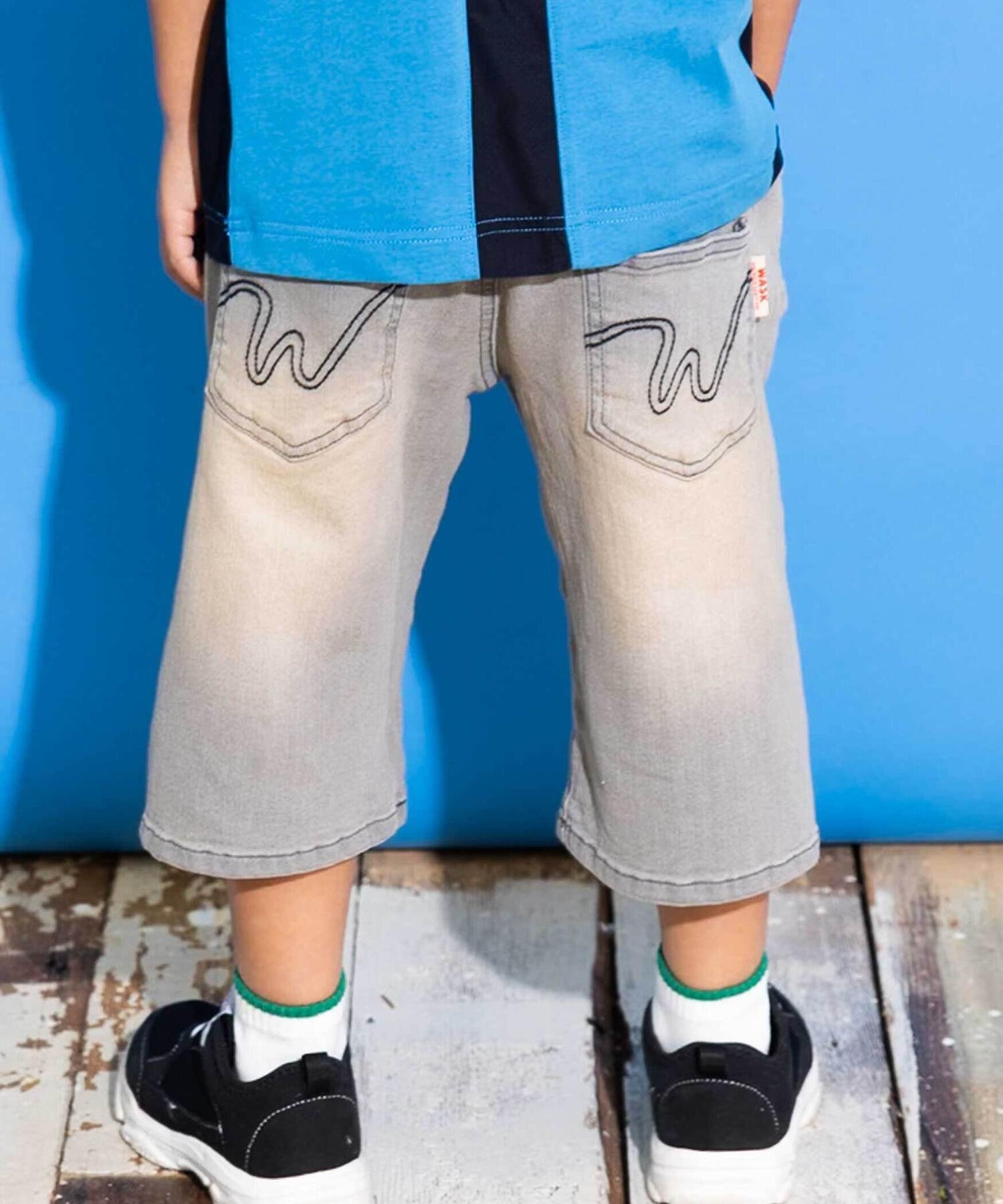 【SALE／50%OFF】WASK 6分丈合皮タグストレッチデニムパンツ(100~160cm) ベベ オンライン ストア パン..