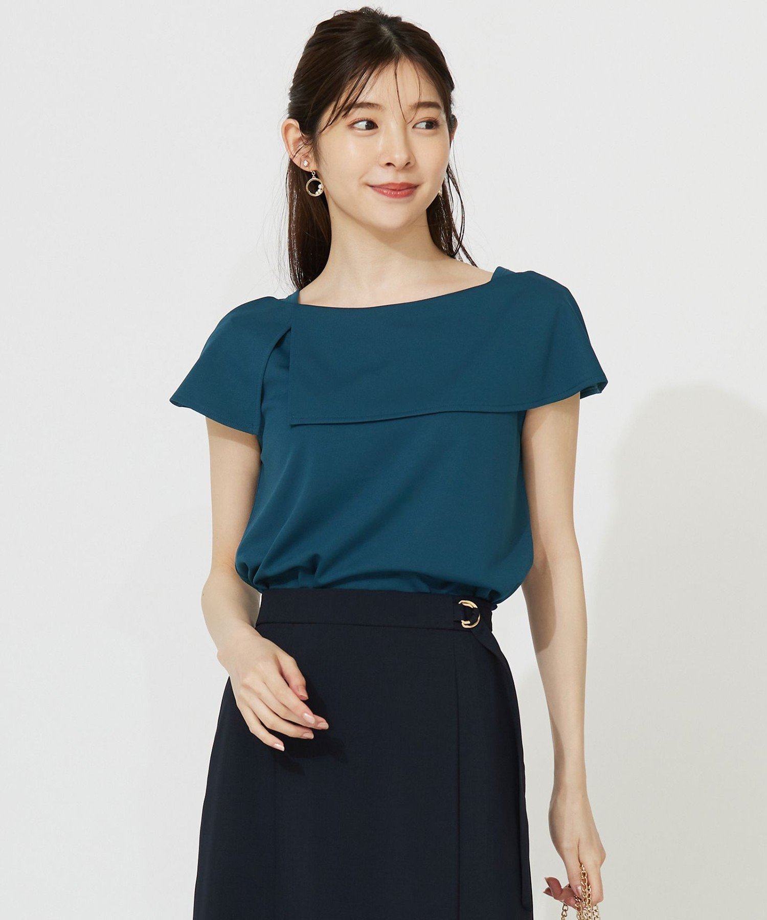 【SALE／30%OFF】ANY SIS L ケープディテール カットソー エニィスィス トップス カットソー・Tシャツ レッド ホワイト ブラック グリーン【送料無料】