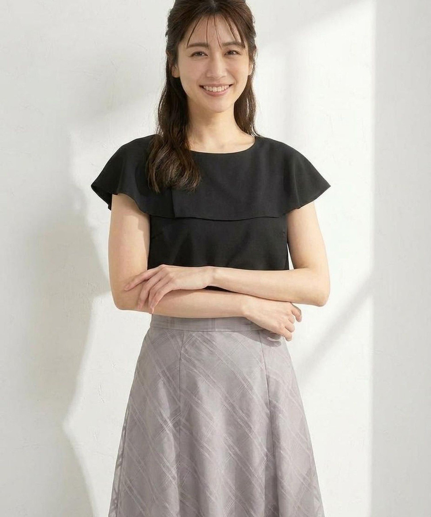 L ケープディテール カットソー エニィスィス トップス カットソー・Tシャツ レッド ホワイト ブラック グリーン