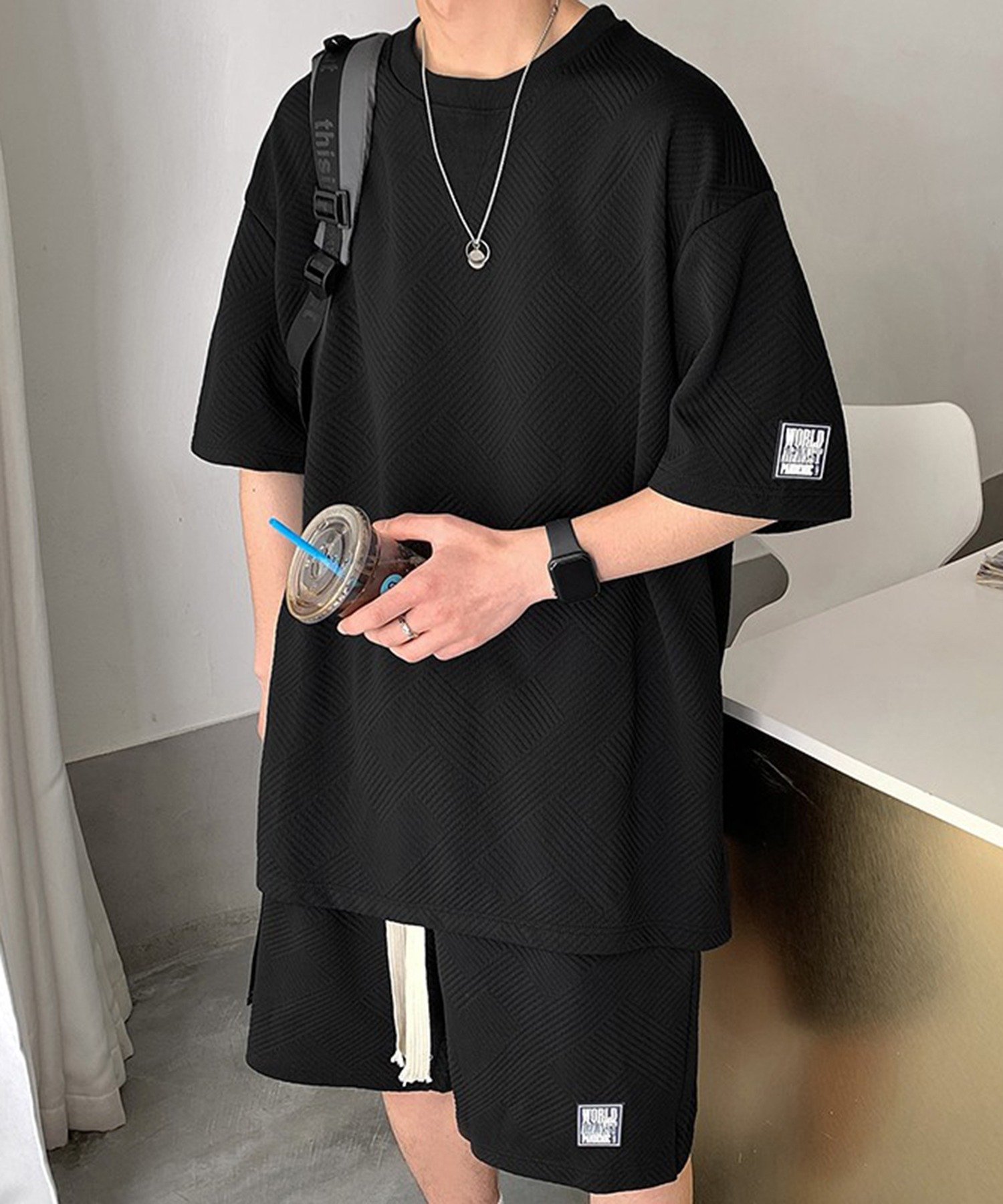 【SALE/75%OFF】SETUP7 SETUP7/ワッフルTシャツ&ハーフパンツ セットアップ セットアップセブン ジャケット・アウター その他のジャケット...