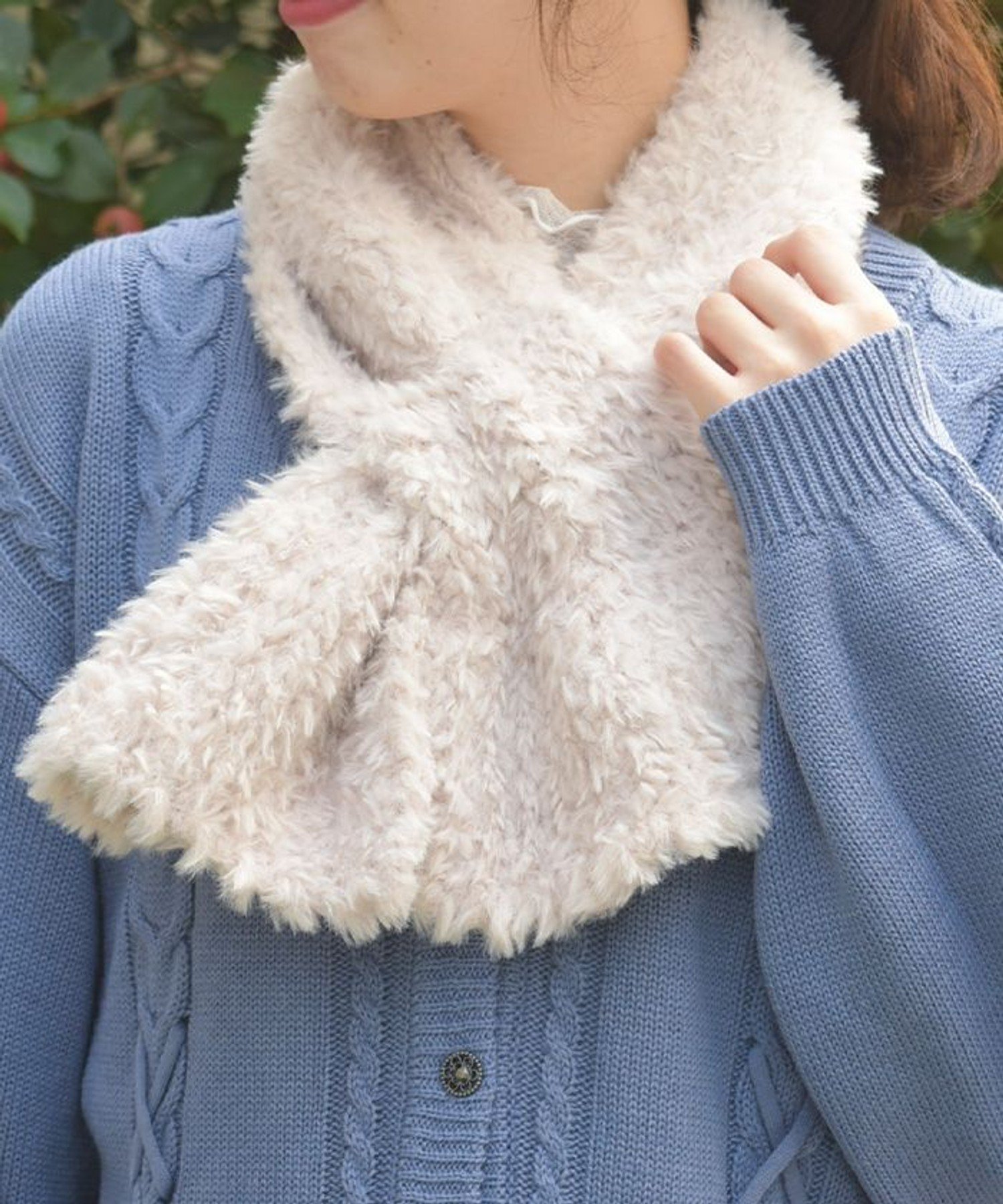 axes femme フェザーヤーンティペット アクシーズファム ファッション雑貨 マフラー・ストール・ネック..