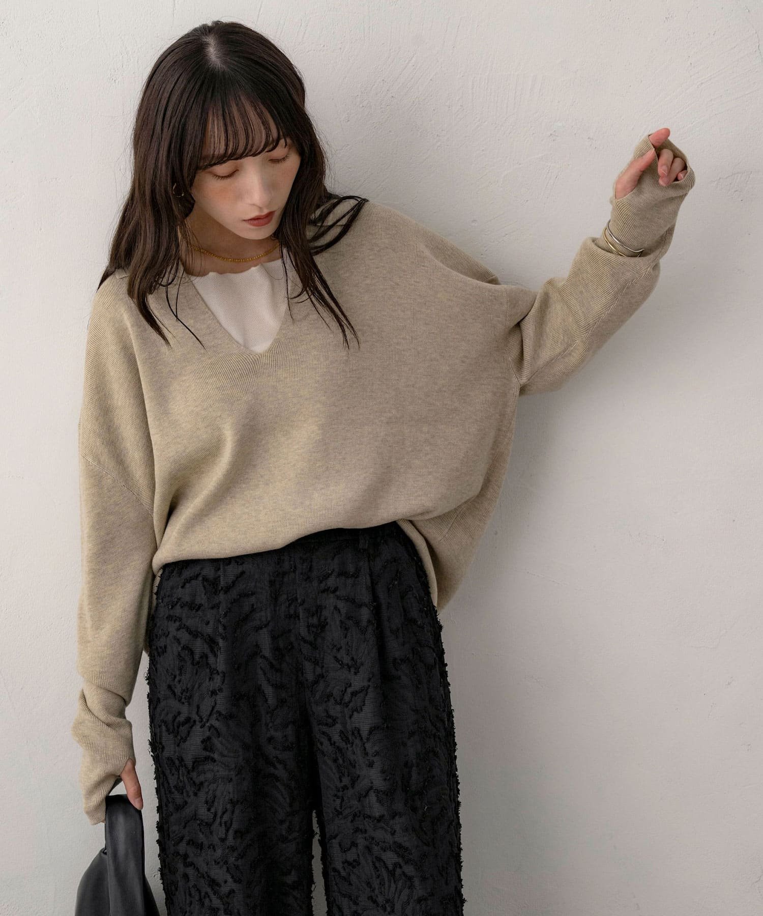 NOAHL スキッパーニットプルオーバー ノアル トップス ニット ベージュ ブラウン