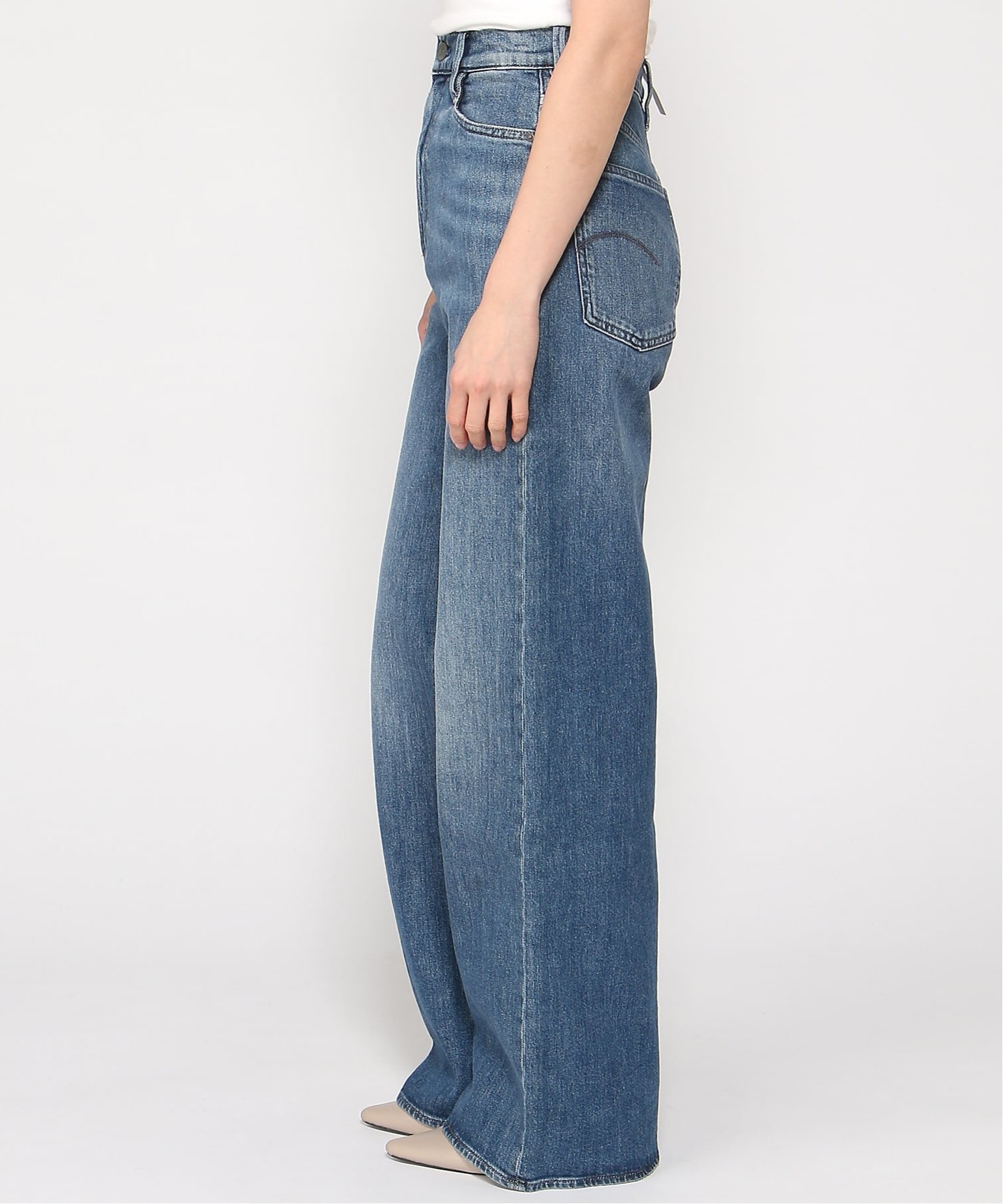 【公式ショップ】Deck 2.0 High Loose Jeans/ハイウエストワイドストレートデニム ジースターロゥ パンツ ジーンズ・デニムパンツ ブルー