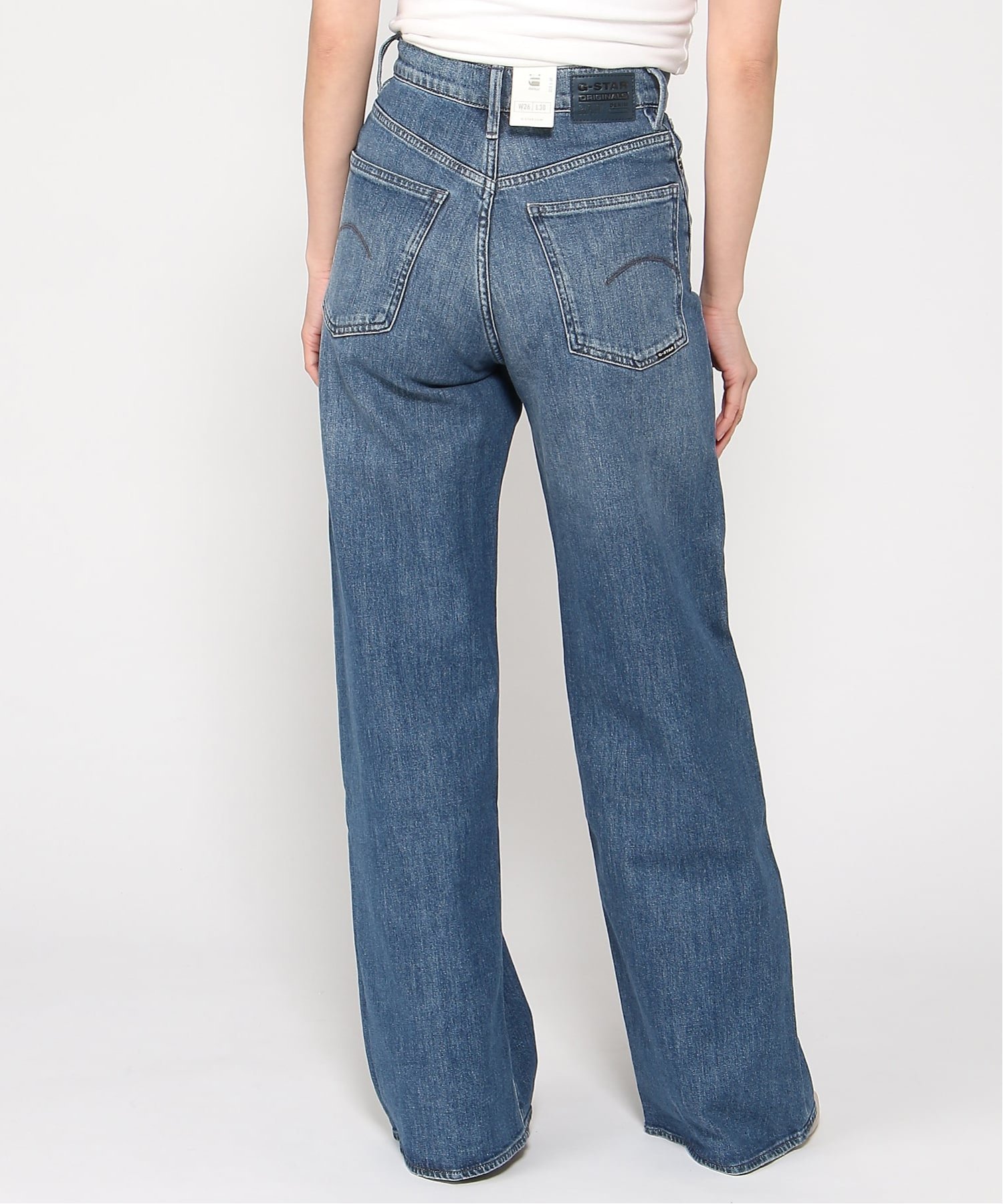 【公式ショップ】Deck 2.0 High Loose Jeans/ハイウエストワイドストレートデニム ジースターロゥ パンツ ジーンズ・デニムパンツ ブルー
