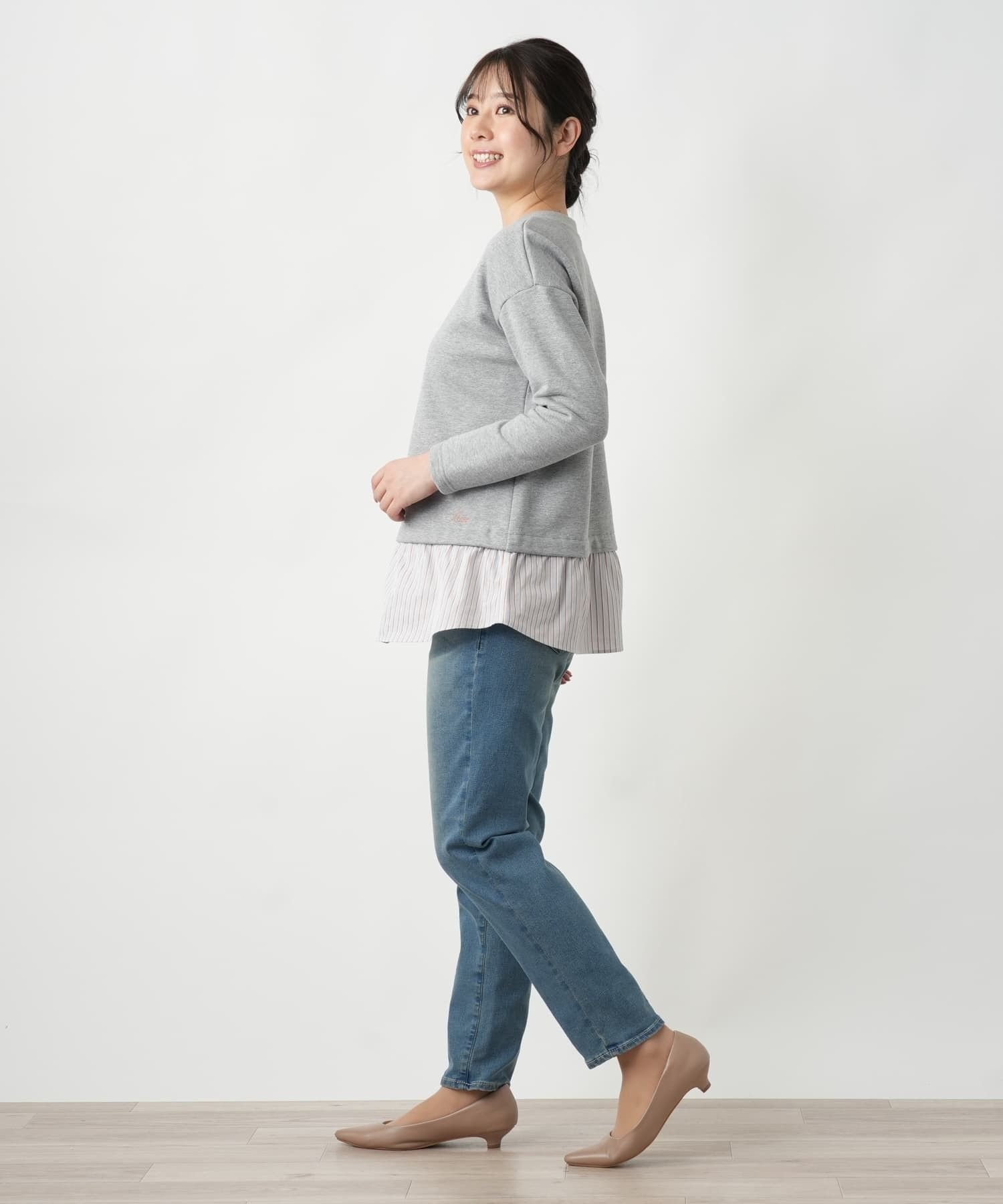 Leilian ウォッシュデニムパンツ【L JEANS】 レリアン パンツ ジーンズ・デニムパンツ