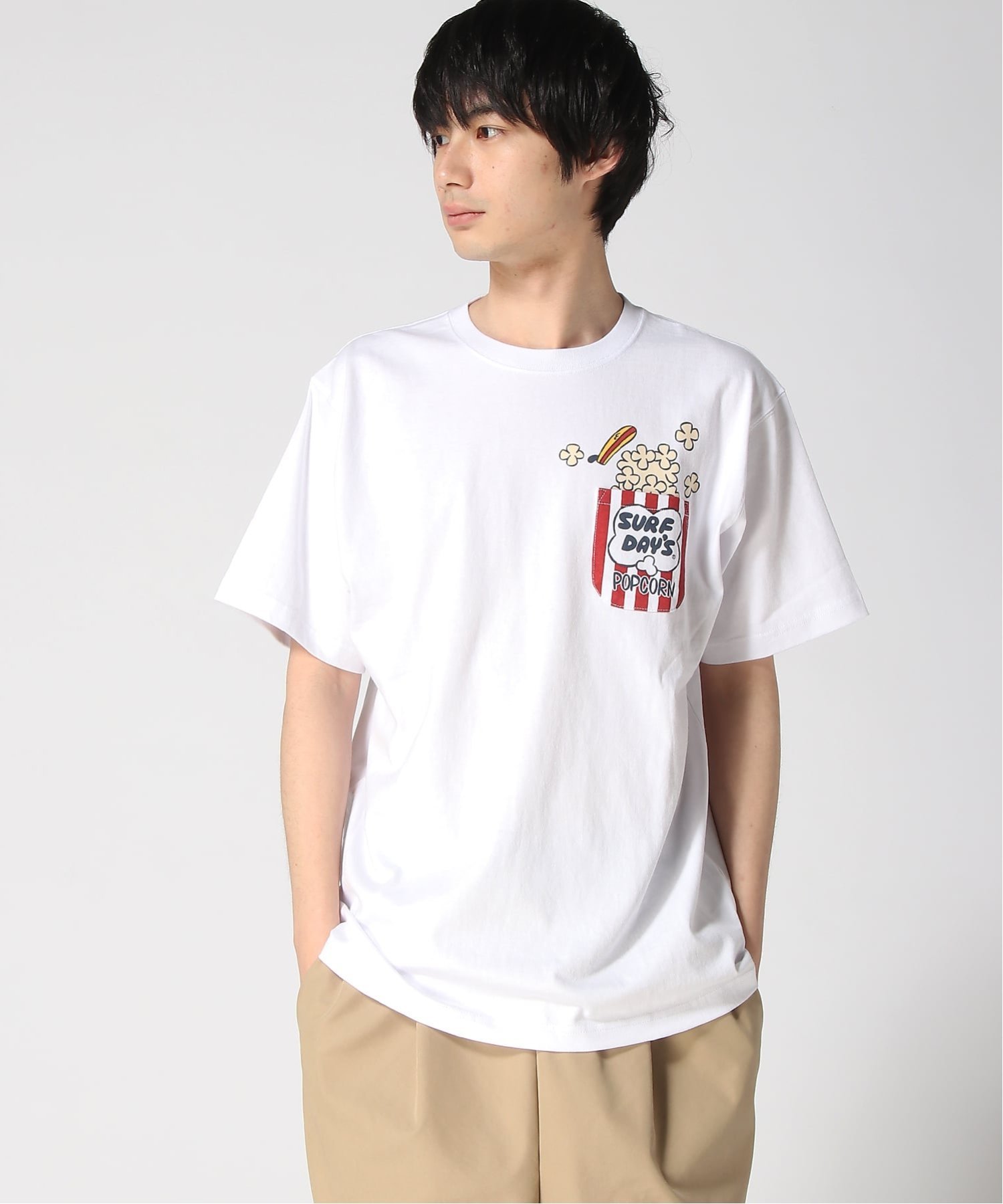 SURF DAY'S SURF DAY'S/(M)プリント SS TEE フララニハワイ トップス カットソー・Tシャツ ホワイト グレー