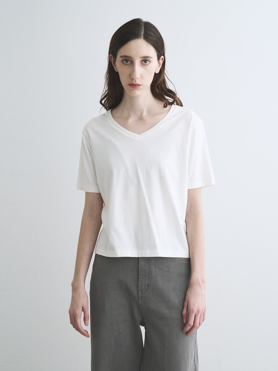 three dots Suvin 28 jersey v neck tee スリードッツ トップス カットソー・Tシャツ