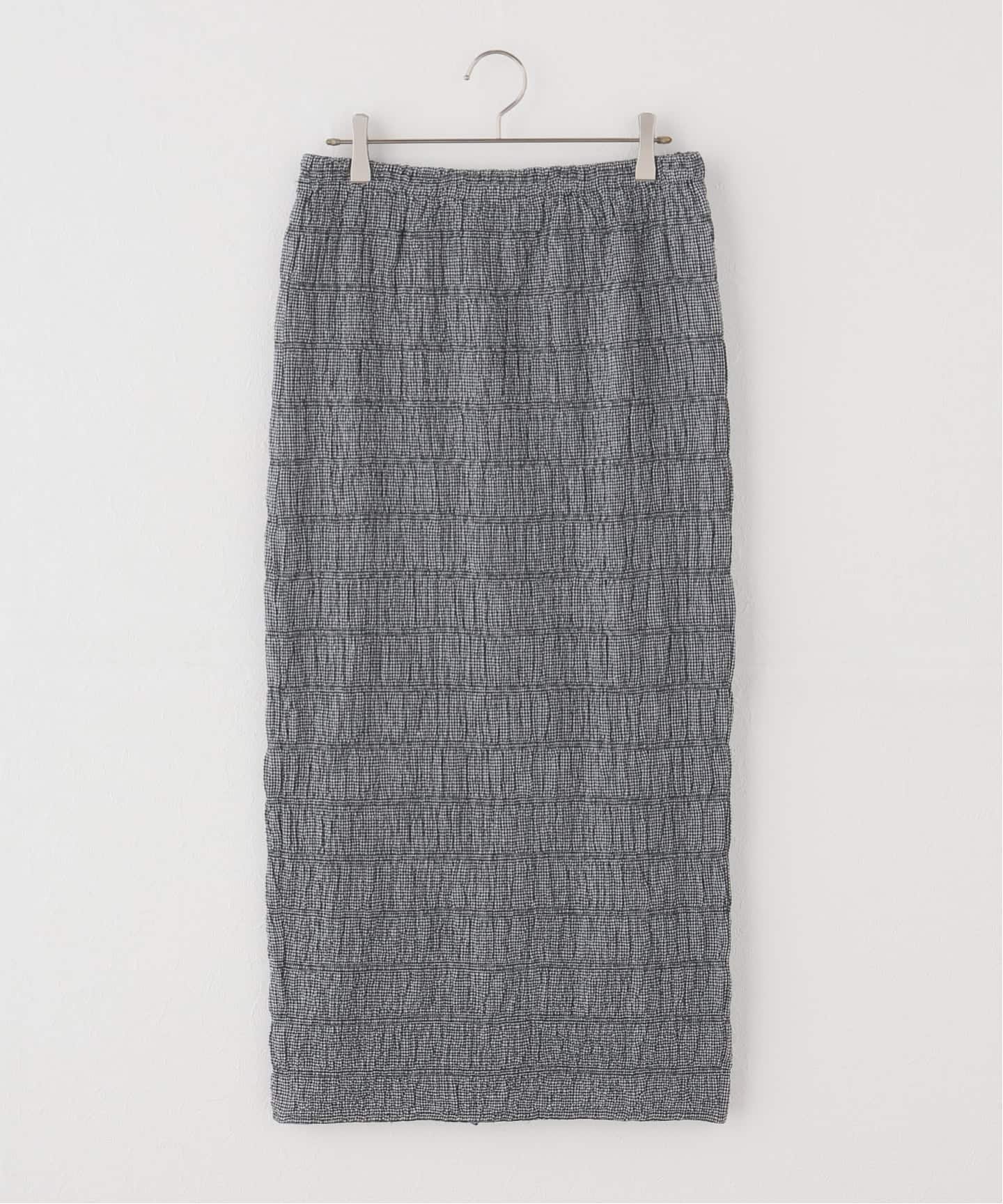 【SALE／30%OFF】Spick & Span シャーリングギンガムイージースカート スピックアンドスパン スカート ロング・マキシスカート ブラック【送料無料】