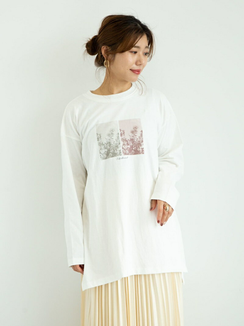 【SALE／70%OFF】Green Parks 2配色フォトロンT グリーンパークス トップス カットソー・Tシャツ ベージュ グレー ホワイトのサムネイル