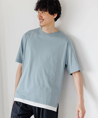 【SALE/43%OFF】GLOBAL WORK (M)シャーベッTee/レイヤード グローバルワーク トップス カットソー・Tシャツ ブルー オレンジ グリーン グレー ブラック ベージュ