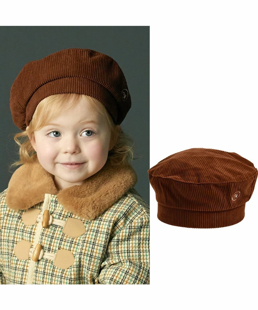 【SALE／20%OFF】moimoln ジェナコーデュロイベレー帽 モイモルン 帽子 ハンチング・ベレー帽 ブラウン ホワイト