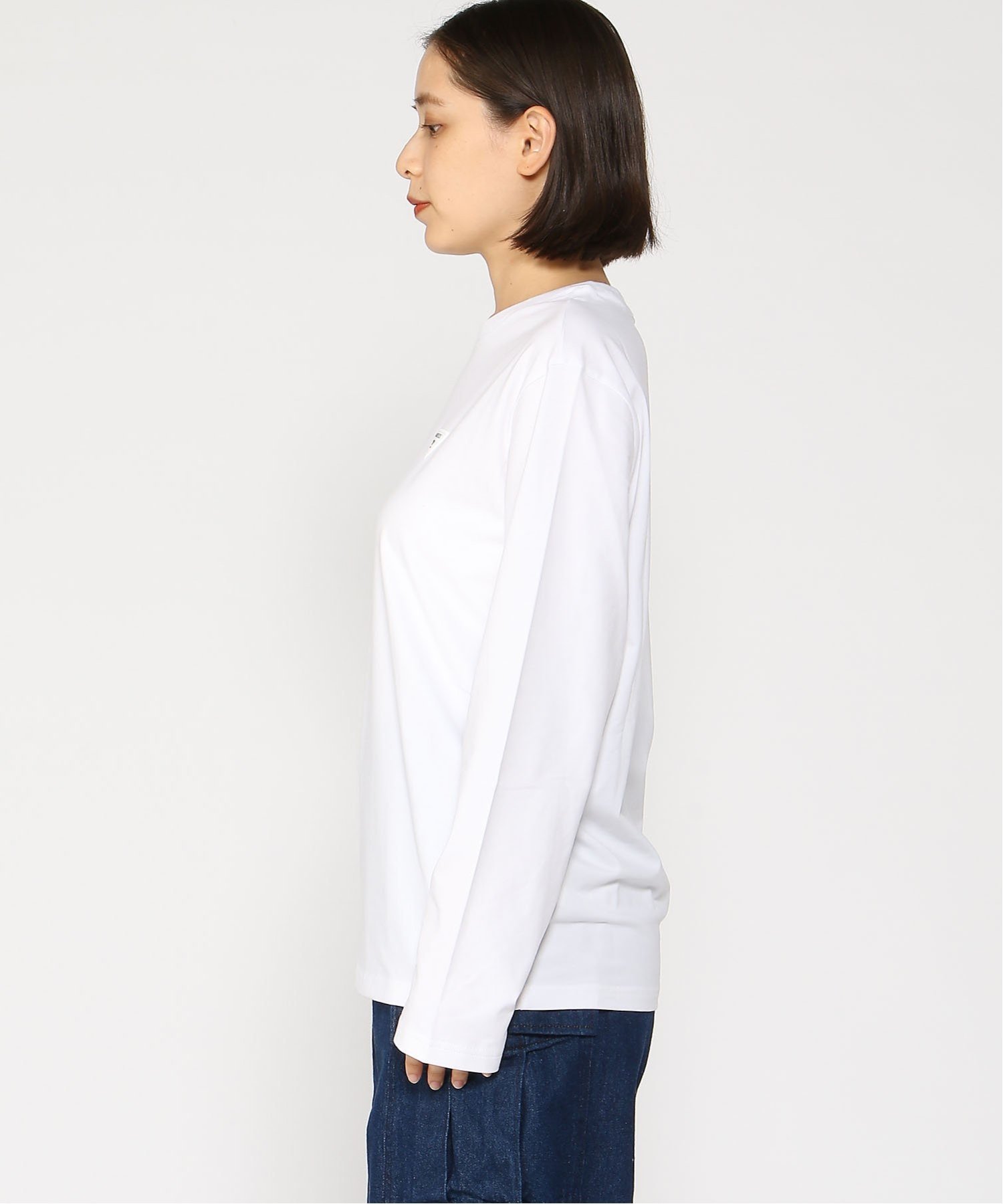 GUESS 長袖Tシャツ カットソー(U)UNI L/Slv Tee Shirt ゲス トップス カットソー・Tシャツ ホワイト ブラック