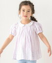 【SALE/50%OFF】SLAP SLIP 【お揃い】襟付き袖リボンキラキラ裾プリントチュニック(80~130cm) ベベ オンライン ストア トップス シャツ・ブラウス ブルー