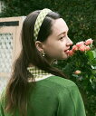 an another angelus レトロギンガムカチューシャ フィント ヘアアクセサリー カチューシャ・ヘアバンド ブルー