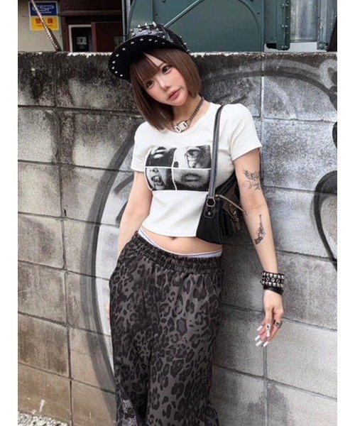 【SALE／56%OFF】Ludic Park 【イロハコラボ】リッププリントTシャツ ルディックパーク トップス カットソー・Tシャツ ホワイト