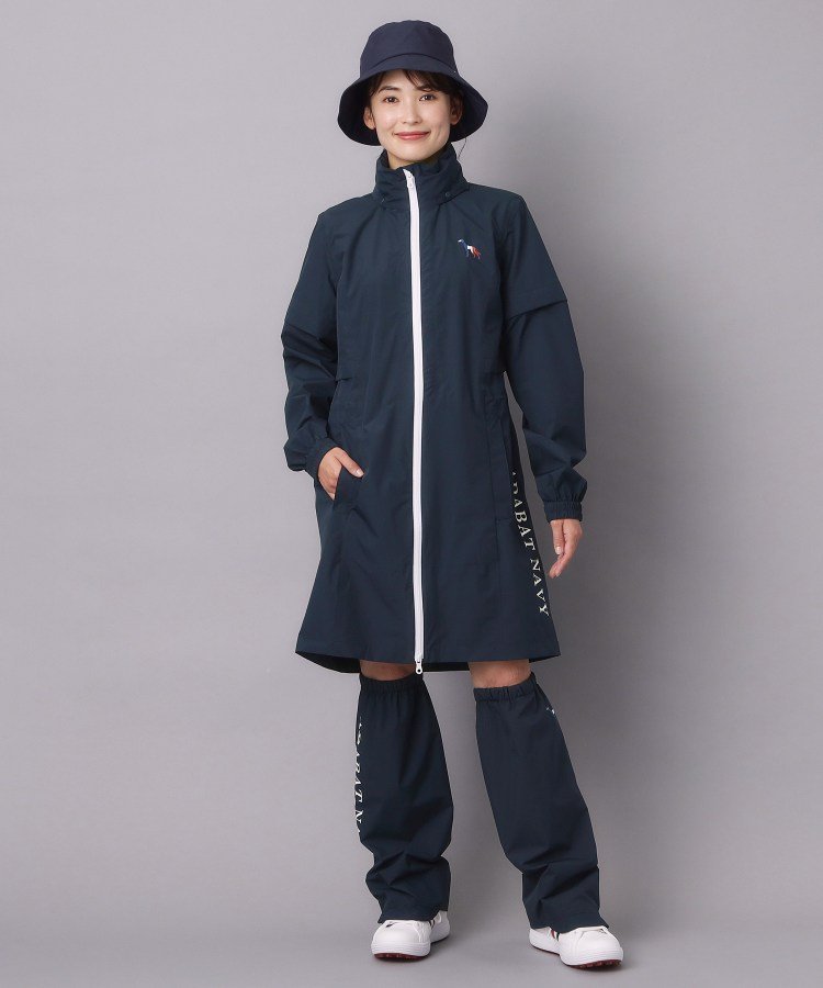 【ADABAT NAVY】レッグカバー付きレインワンピース アダバット ジャケット・アウター レインコート ネイビー