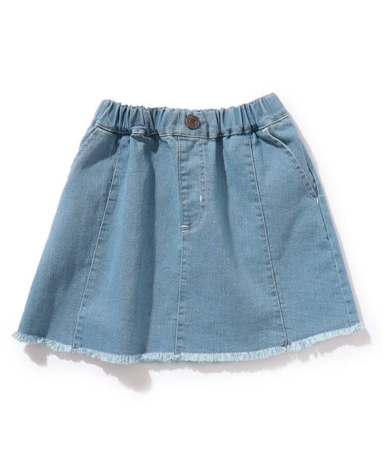 【SALE／50%OFF】SHOO・LA・RUE 【110-140cm】軽量デニム台形スカート シューラルー スカート その他のスカート ブルー