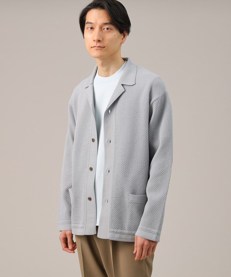 【SALE／50%OFF】TAKEO KIKUCHI スポンディッシュ ニット カーディガン タケオキクチ トップス カーディガン グレー ブラック ブルー【送料無料】