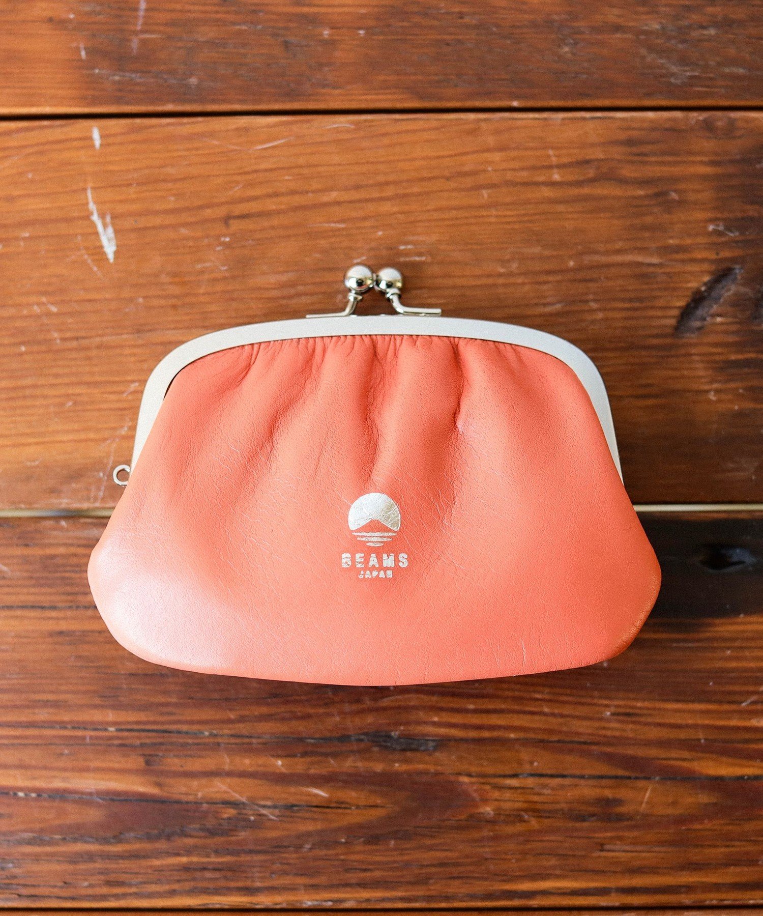 BEAMS JAPAN 【別注】松野屋 / 牛革親子がま口 ビームス ジャパン 財布・ポーチ・ケース その他の財布・ポーチ・ケース ネイビー オレンジ【送料無料】