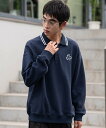 WEGO MEN'S モチーフロゴポロスウェット ウィゴー トップス パーカー・フーディー ネイビー ブラック ホワイト