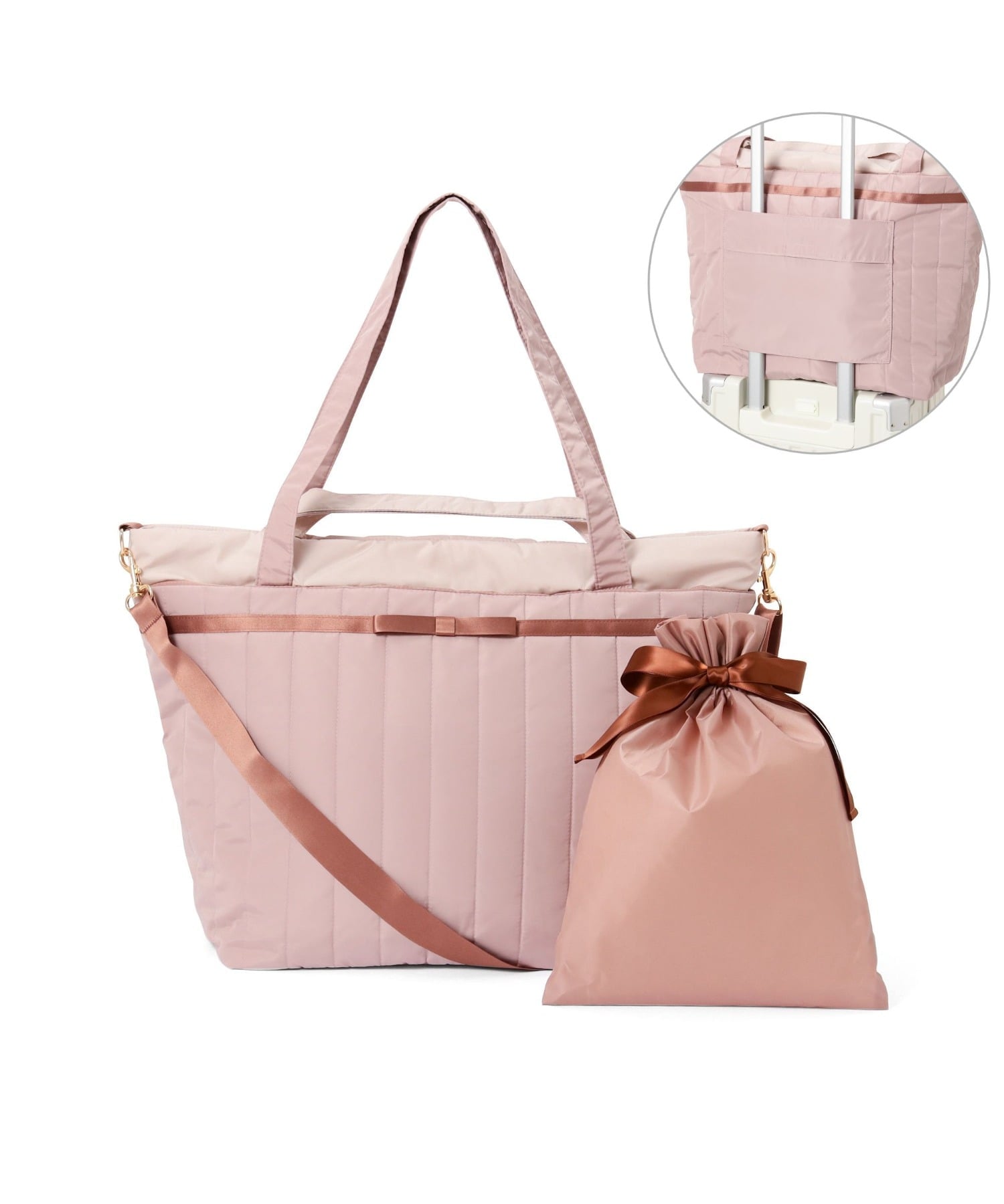 Francfranc バイカラーサテン トラベルバッグ 撥水加工 旅行 トラベル 拡張 軽量 フランフラン バッグ ..