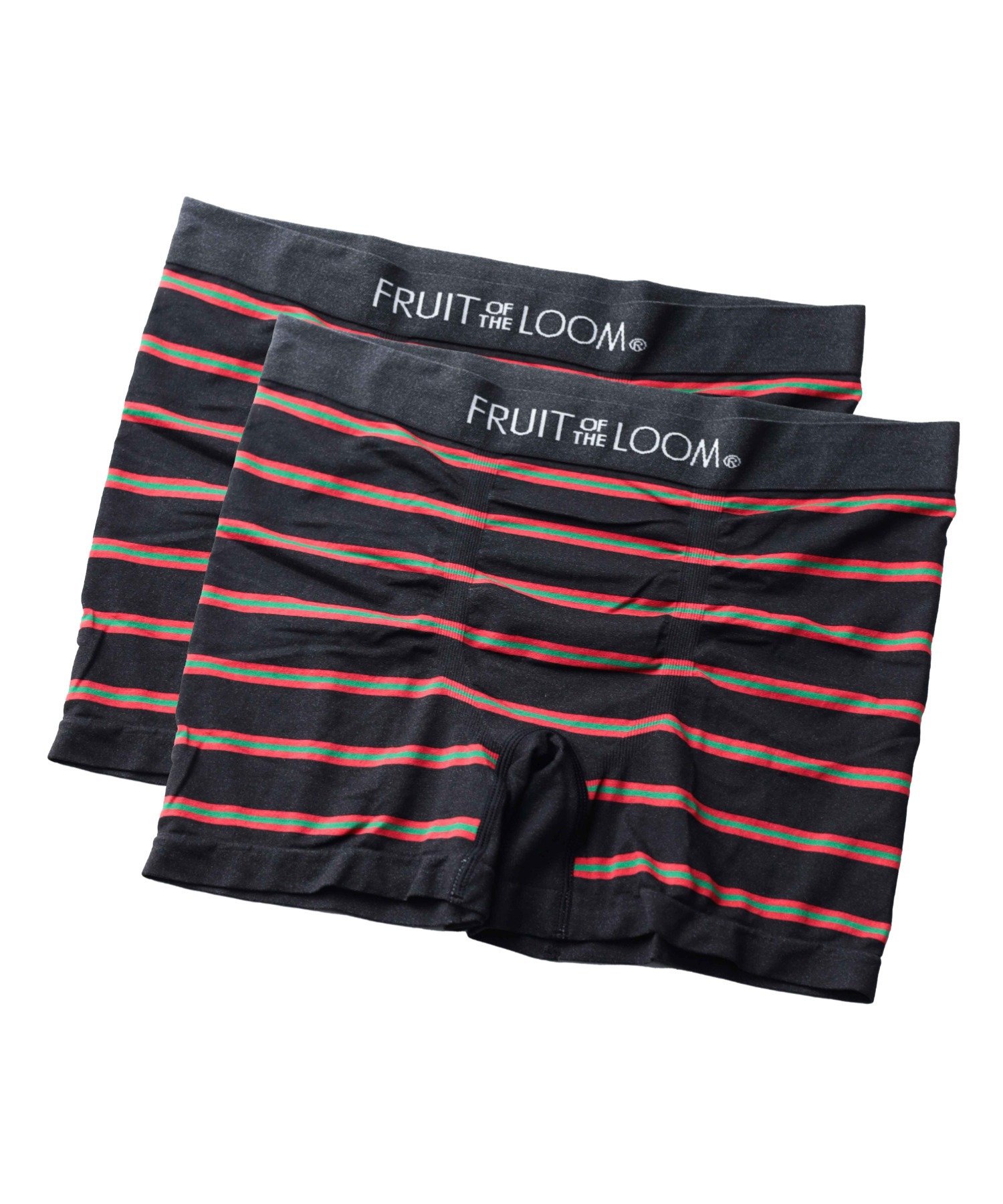 realize select 【FRUIT OF THE LOOM】ボーダー成型ボクサー 2P SET レアリゼ インナー・ルームウェア ボクサーパンツ・トランクス グレー ブラック