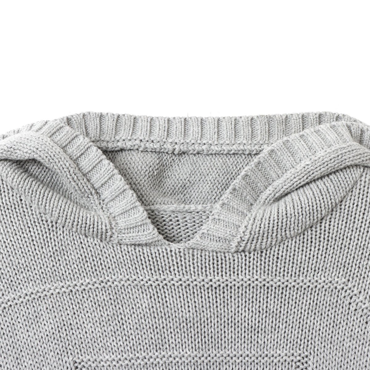 atmos pink atmos pink Big Logo Knit Hoodie GRAY アトモス トップス ニット グレー