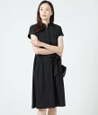 ニューヨーカー 服 レディース 【SALE／6%OFF】NEWYORKER WOMEN レーヨンナイロンジャージー スキッパーフレンチスリーブワンピース ニューヨーカー ワンピース・ドレス ワンピース ブラック ベージュ【送料無料】