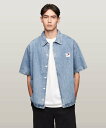 TOMMY JEANS (M)TOMMY HILFIGER(トミーヒルフィガー) ラグジュアリーセリフデニムスケートシャツ トミーヒルフィガー トップス シャツ・ブラウス ブルー【送料無料】