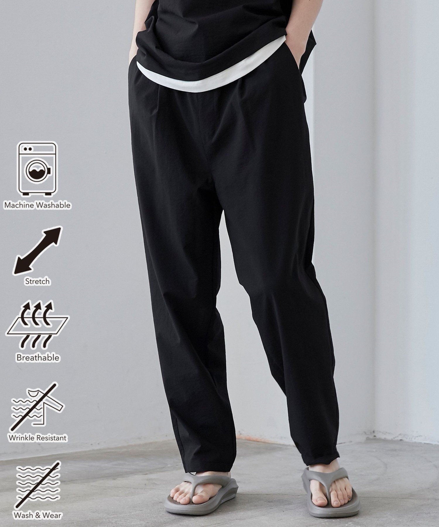 coen 【C.Mt】FUNCTION MESH EASY PANTS コーエン パンツ その他のパンツ ブラック グレー ネイビー【送料無料】