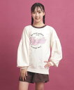 【SALE/50%OFF】PINK-latte 【セットアップ】コットンミニ裏毛プルオーバー&ショートパンツ ピンク ラテ ワンピース・ドレス その他のワンピース・ドレス ホワイト グレー ブラック(4)