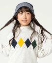 COMME CA ISM ケーブル柄 ニットキャップ コムサイズム 帽子 ニット帽・ビーニー ネイビー ブラック