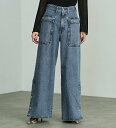 SOMETHING atelier SOMETHING BIG POCKET SLIT WIDE/ビッグポケットスリットワイドデニムパンツ エドウインオンラインモール パンツ ジーンズ・デニムパンツ ブルー【送料無料】