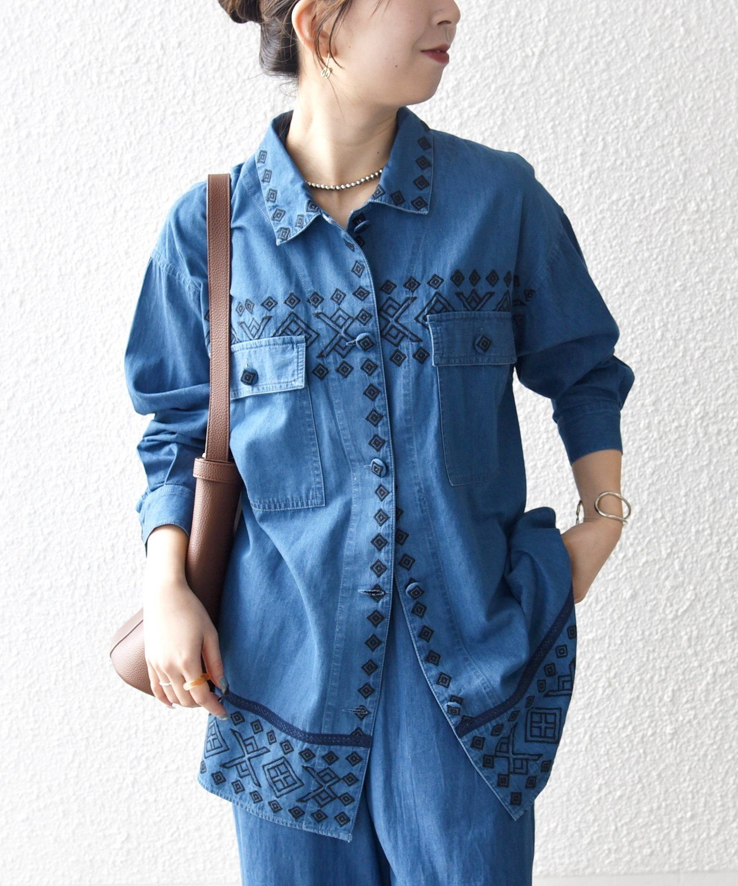 SHIPS any bon_meur:＜洗濯機可能＞エンブロイダリー デニム シャツ ジャケット シップス ジャケット・..