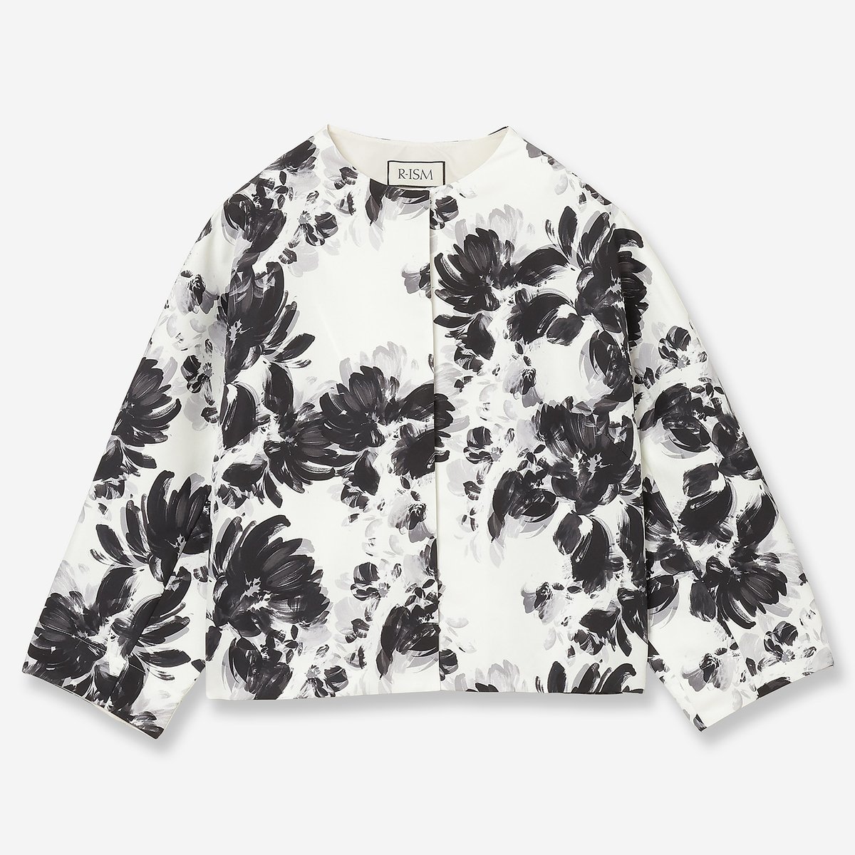R-ISM 【セットアップ対応・洗える・S/M/Lサイズ】ウォーターカラーペイントブラウス リズム トップス シャツ・ブラウス ホワイト