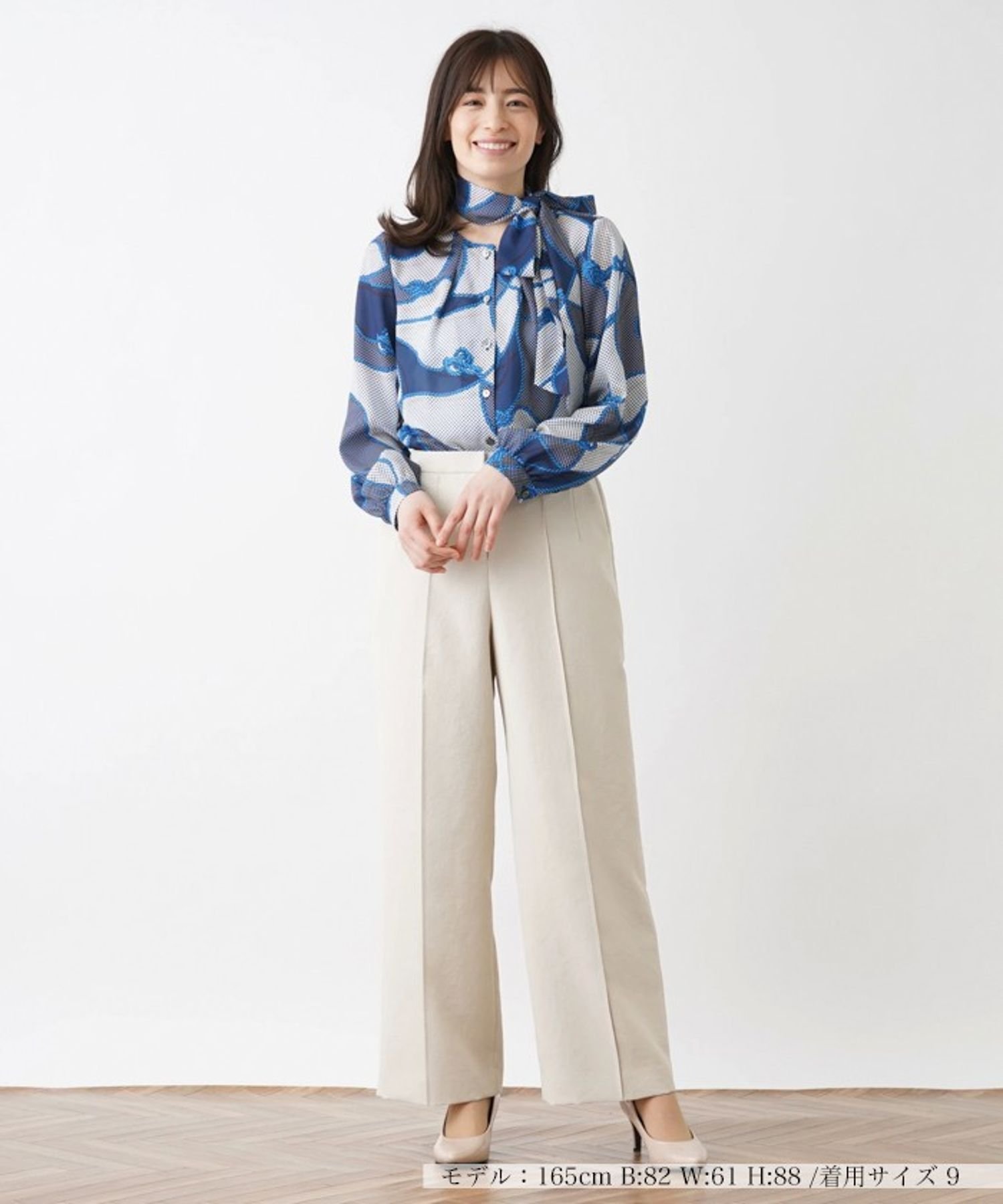 Leilian ブラウス【ROCHAS Premiere】【RATTI】 レリアン トップス シャツ・ブラウス ネイビー