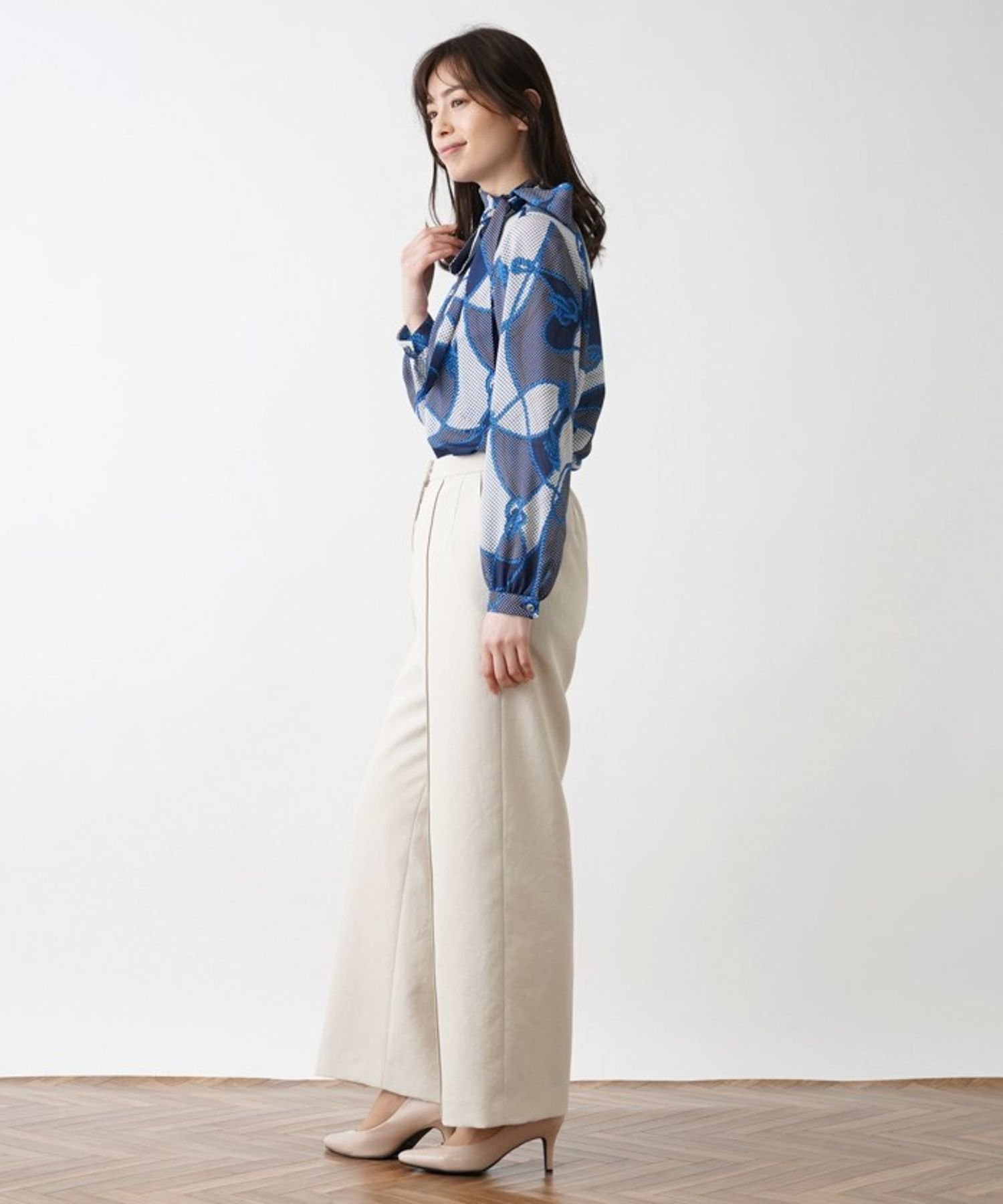 Leilian ブラウス【ROCHAS Premiere】【RATTI】 レリアン トップス シャツ・ブラウス ネイビー