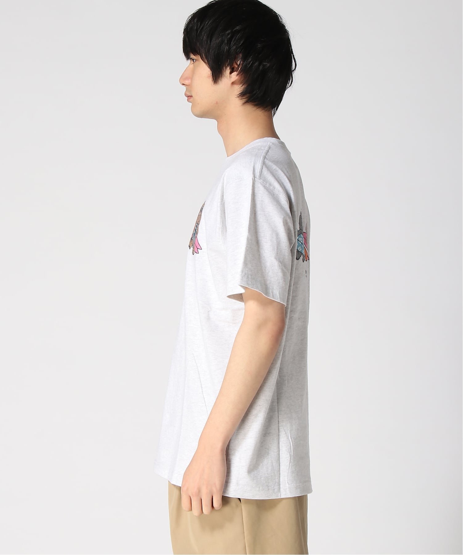 SURF'S UP SURF'S UP/(M)プリントSS TEE フララニハワイ トップス カットソー・Tシャツ イエロー グレー