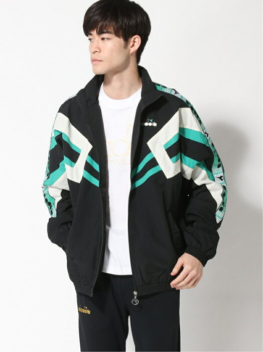 DIADORA (M)TRACK JACKET MVB ディアドラ スポーツ/水着 スポーツウェア ブラック ホワイト【送料無料】