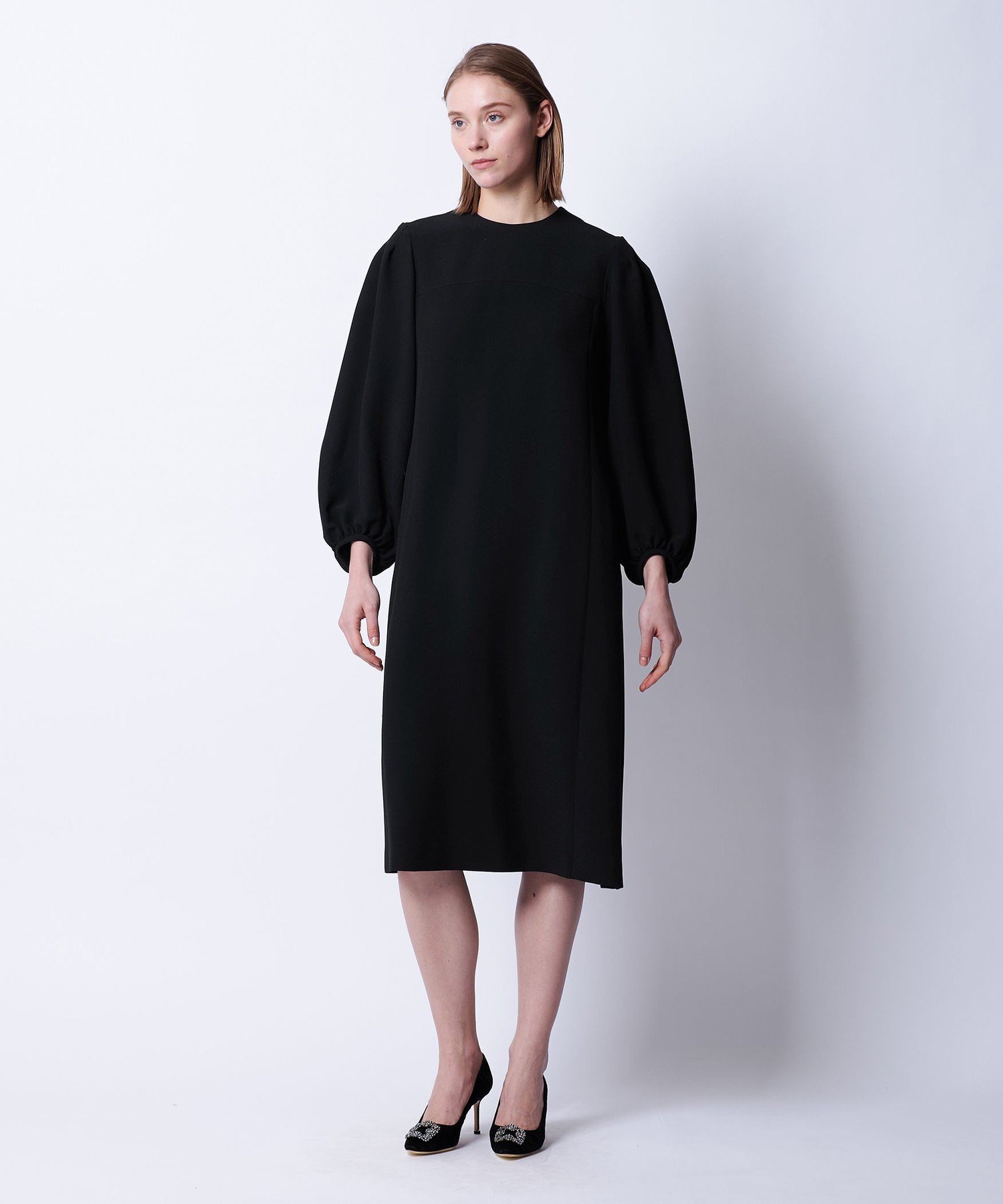 RESORT2 パフスリーブワンピース ドゥロワー ワンピース・ドレス ワンピース ブラック