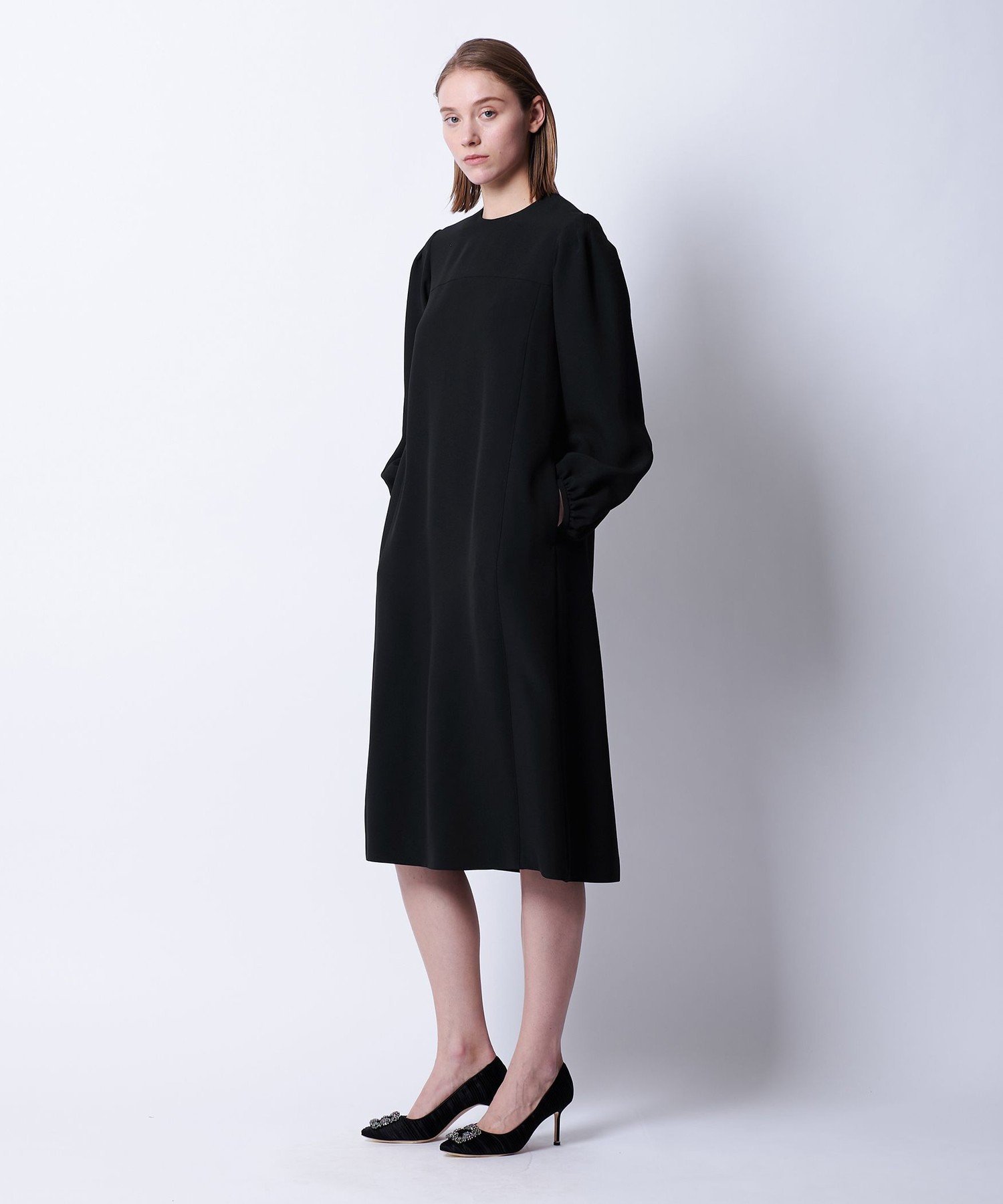 RESORT2 パフスリーブワンピース ドゥロワー ワンピース・ドレス ワンピース ブラック
