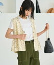 【SALE/20%OFF】FREAK'S STORE デニム ペプラムギャザーベスト 25SS フリークスストア トップス ベスト・ジレ ネイビー ブルー ベー...