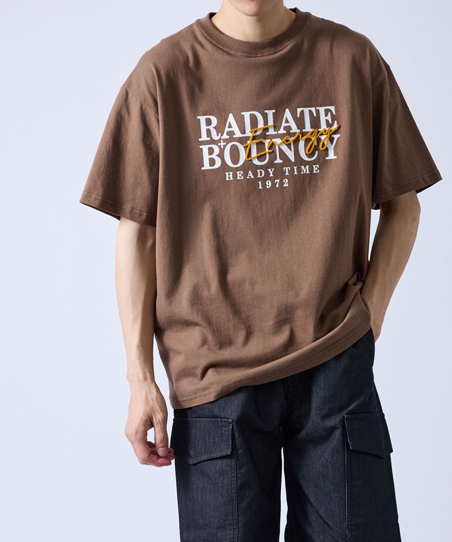 j.n.r.d ブラシ刺繍Tシャツ ジュン スタンダード ピックス トップス カットソー・Tシャツ カーキグリーン ホワイト